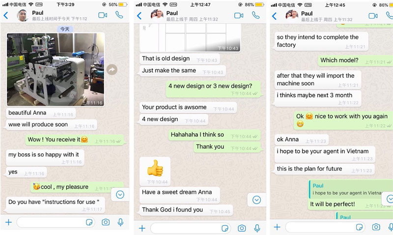 Clients Feedback of HC-320A Blank Label Turret Slitter Rotary Die Cutter