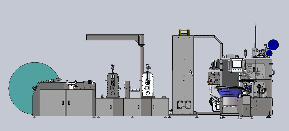 3D Model Diagram of LYDG-370/470/570 Full Automatic Glueless Non-stop Turret Rewinder