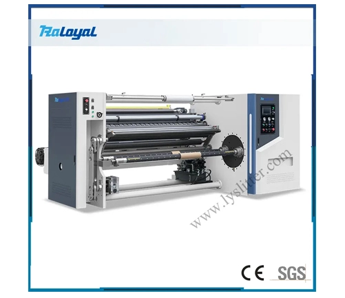 High speed turret shafts rewinding machine