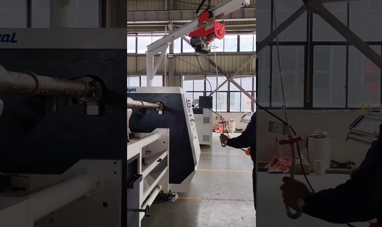 Electric Hoist Operation On Slitting Machine