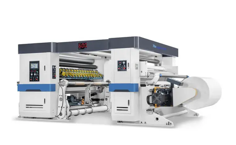 PLUS series : Jumbo roll label slitter rewinder with automatic unload