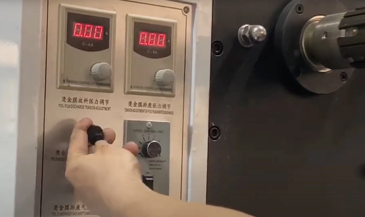 Operation of cold foil stamping unit