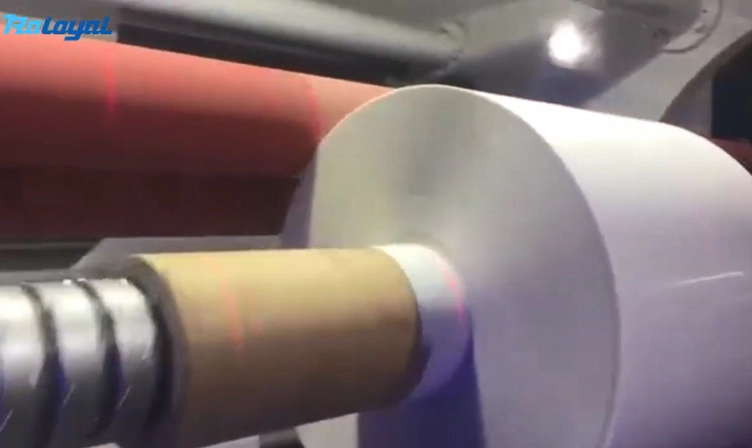 Raloyal Jumbo Roll Slitter with 4 Servo Motor and Auto Pushing